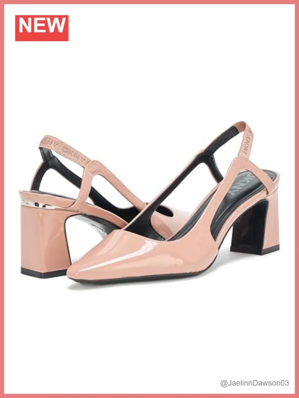 Slingback Block Heel Sandals - Closed Toe Faux Leather Pumps